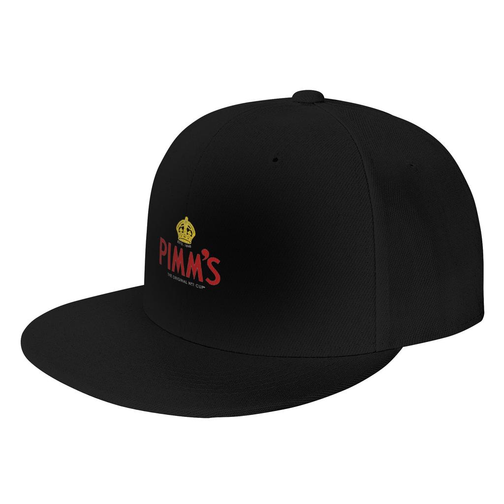 Fashion Classique The Originale Pimms Logos Estd Flat Brim Sun Hat Travel Caps For Unisex
