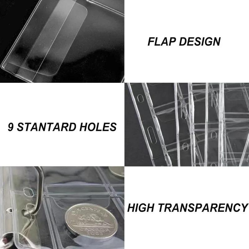 10 шт. 6/9-дырочные внутренние листы для альбома для монет, сменные листы, материал ПВХ, для защиты от пыли, отпечатков пальцев, для демонстрации коллекции