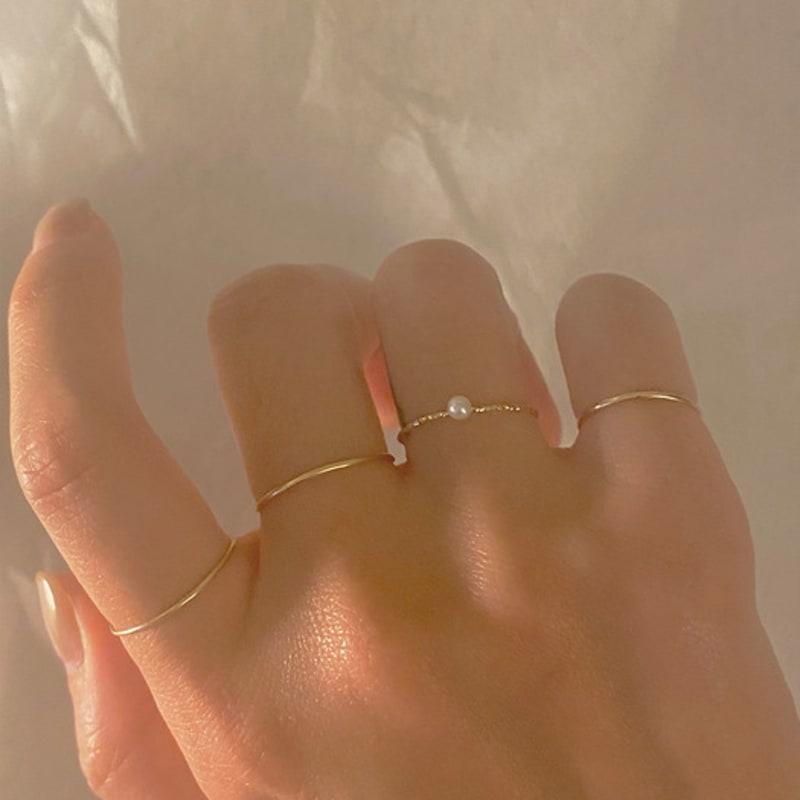 Taupe 14k gold pearl cutting ring