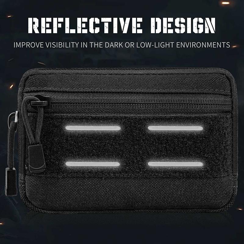 Unisex Tactical Waist Bag Small Molle Utility Pouches Multi-Purpose Horizontal Modular EDC Tools Bag Laser Cut Admin Belt Pouch