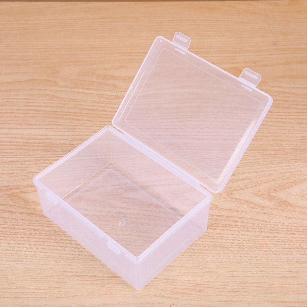 1Pcs Thickened Storage Box Transparent Plastic Case Flip Box  for Pill Jewelery Earrings Cosmetics