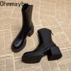 Fashion Thick High Heel Women Ankle Boots Fashion Back Zippers Slimming Short Booties Autumn Winter Female Shoes