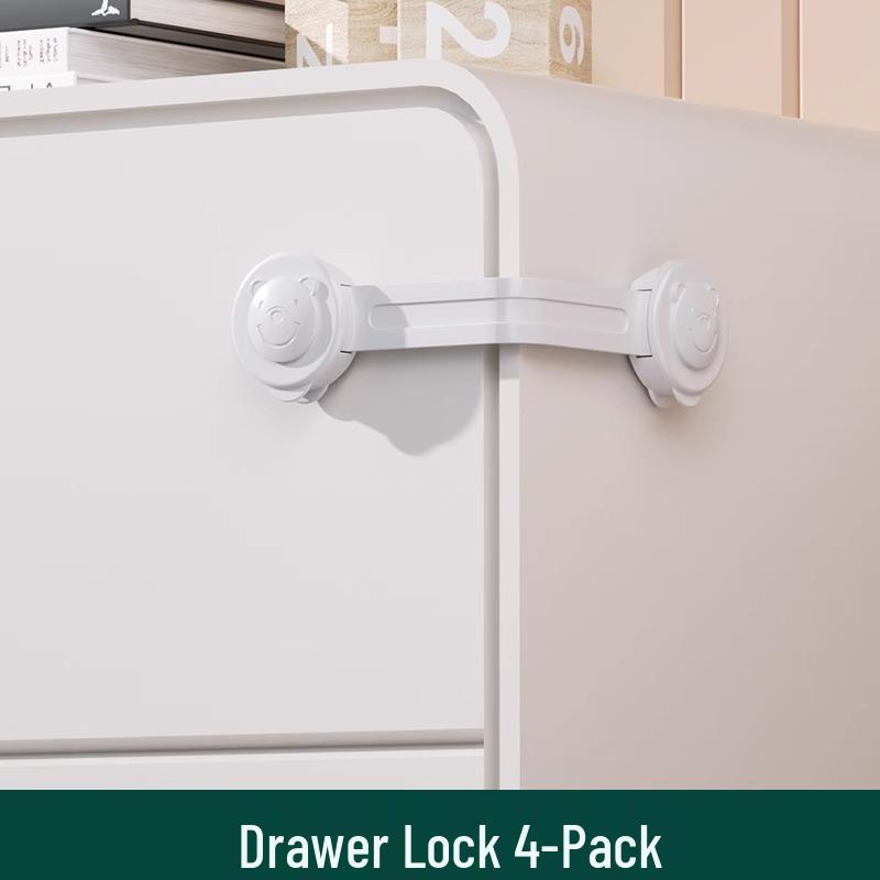 Child Safety Double-Opening Lock - Prevents Pinching for Drawers, Cabinets, Fridges, and Windows