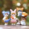 Japanese Style Cat Pvc Blind Box Collectible Toy With Bunny Ears Cute Animal Kids Decor