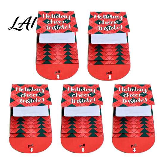 Creative Holiday Present Packaging Handmade Waterfall Christmas Gift Card Booklet Pull Out Book Interactive Festive Paper Souvenirs Cash Envelopes,