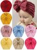 Детская шапка с большими бантами, однотонная весенне-осенняя детская шапка для девочек, мягкая эластичная детская шапка-тюрбан для малышей, шапка-бини