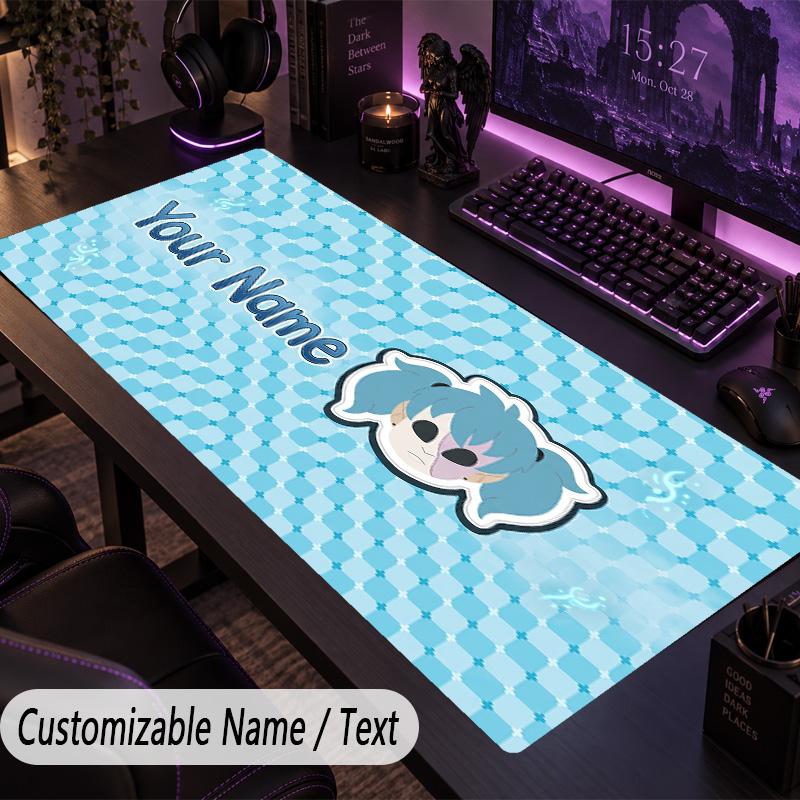 Custom Text Big Mousepad, Extended Desk Pad For Laptop Work GameSally Face