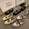 Heel Height 2.5cm~ Casual Shoes Velcro Heightened Version Thick-soled Shallow Mouth Mary Jane Shoes Women's German Training Shoes Heightened Board Sh