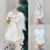 1PC Christmas Tree Decorations New Plush Wings Christmas Angel Christmas Tree Top Star Decorations Reusable