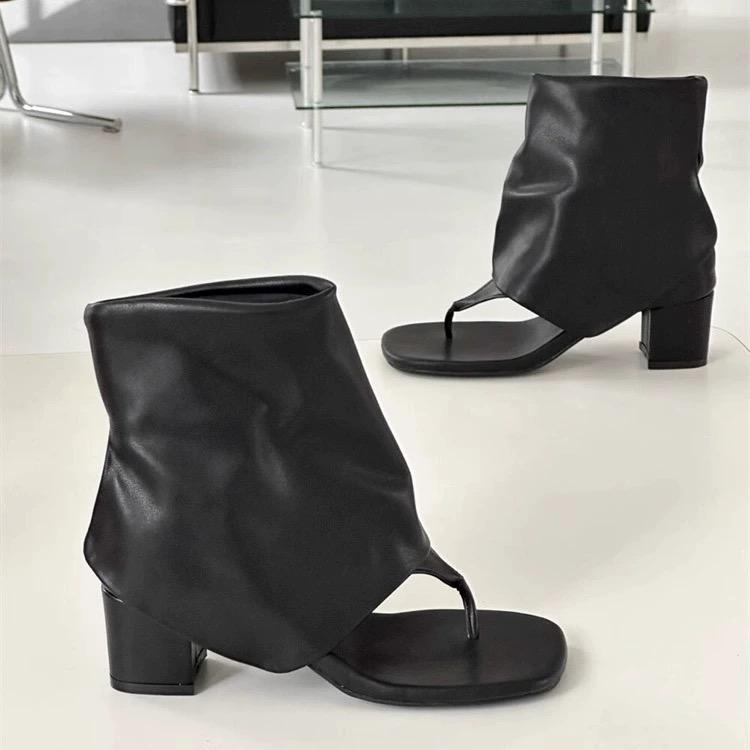 Мода Уличная мода Женские высокие сандалии 2024 Новые повседневные и универсальные женские босоножки-шлепанцы Удобная летняя обувь на блочном каблуке