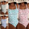 Women's High-Waisted Printed One-Piece Swimsuit - New European and American Style