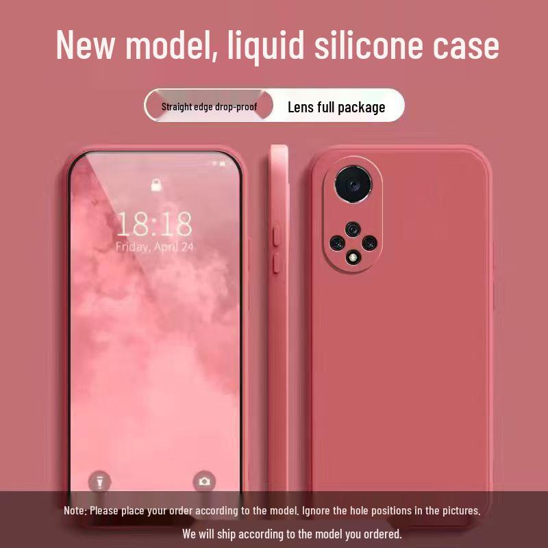 Силиконовый противоударный чехол для Huawei Nova 9: Полное покрытие, Однотонный, Безопасный для кожи и Простой дизайн