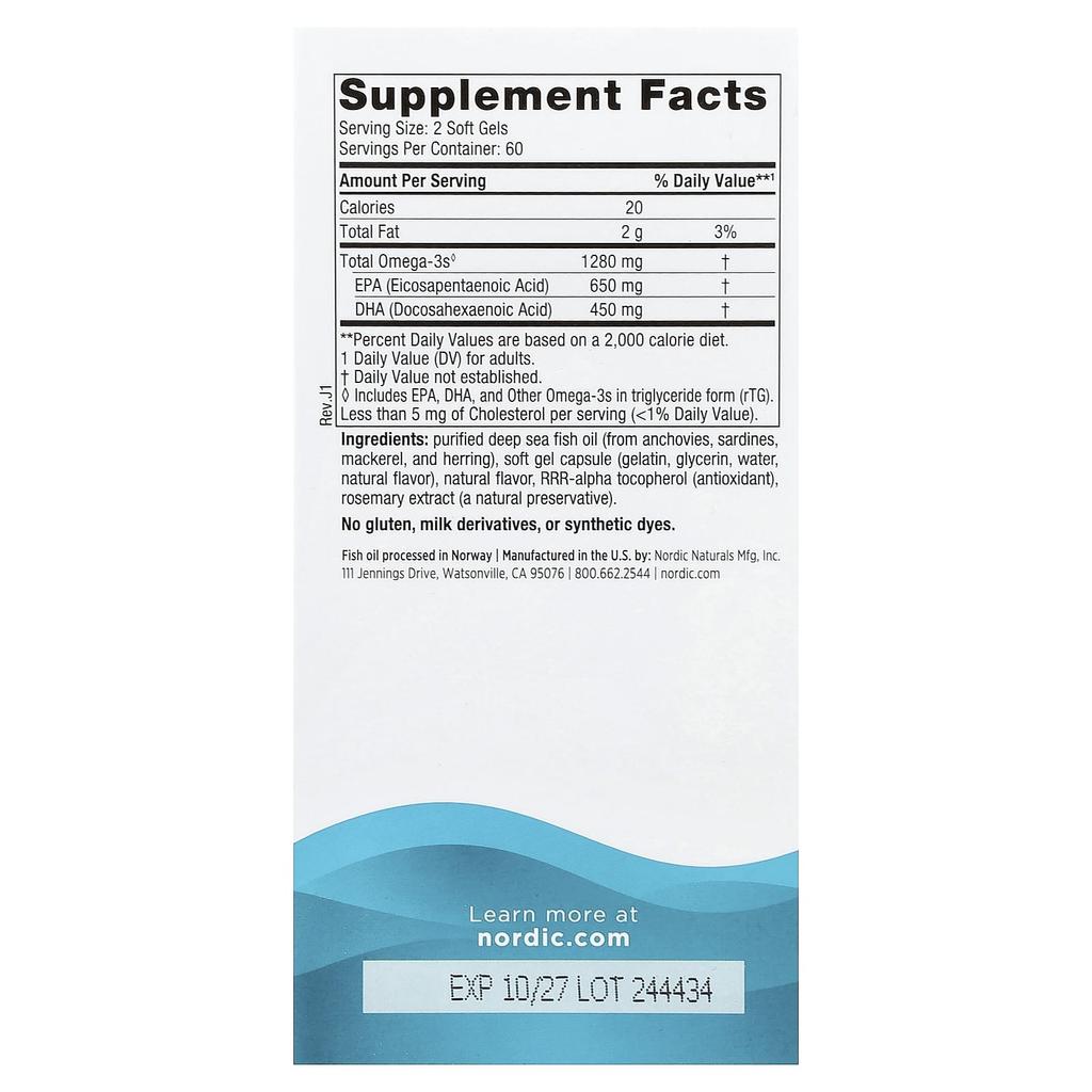 Ultimate Omega, Lemon, 1,280Mg, 120 Softgels (640Mg Per Softgel)