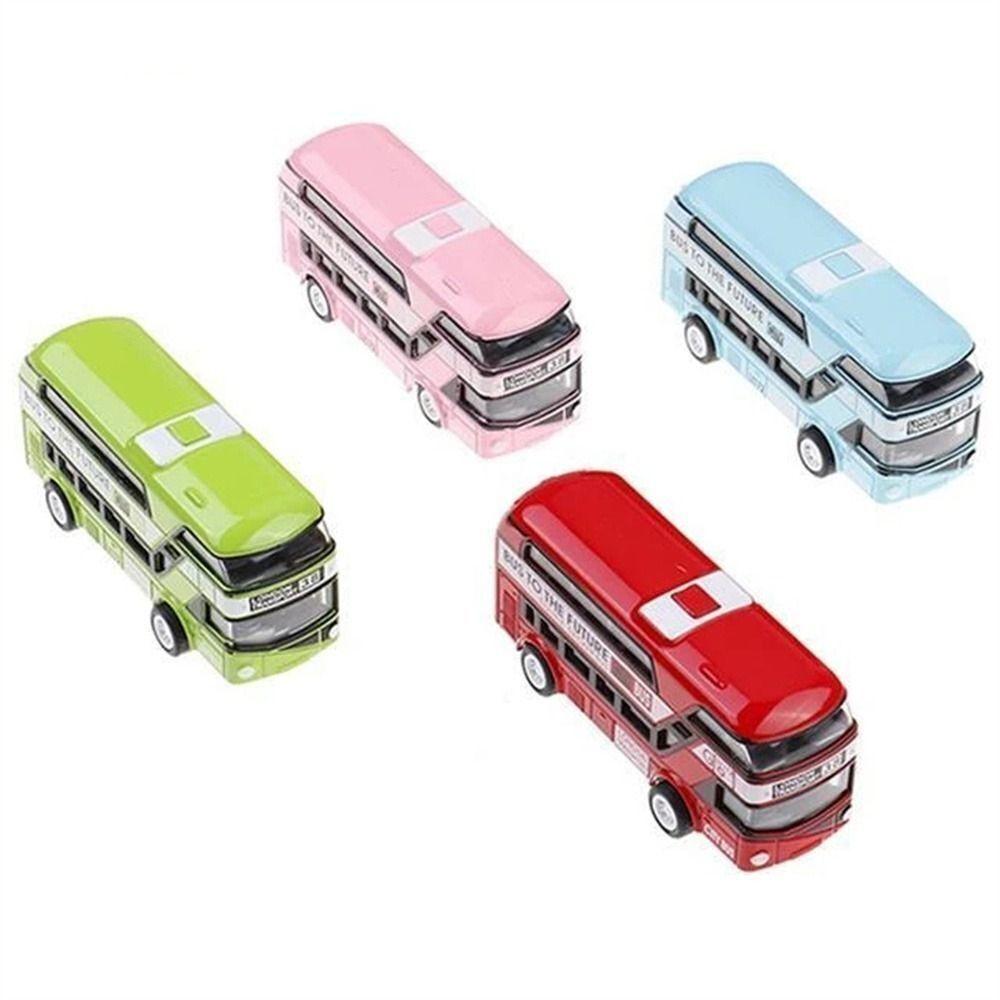 Pull back and return Double Decker Bus Toy Skin-Die Cast Plastic Kids Toy London Bus Toy Kids