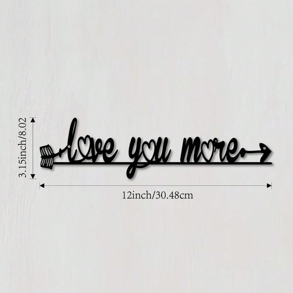 Love You More Metal Sign, Love Wall Decor,12" X 3.15" Bedroom Decor For Couples, Ideal Gifts For Anniversary, Wedding, Valentine's Day