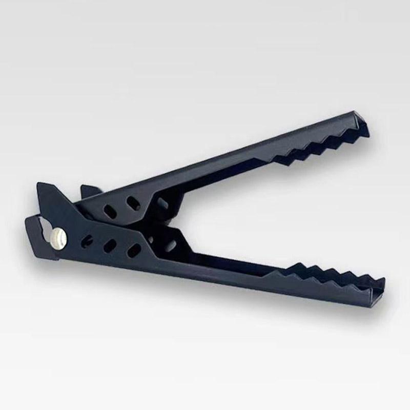 Зажим для сковороды с защитой от ожогов на открытом воздухе, зубчатый дизайн из алюминиевого сплава, портативная посуда, зажим для барбекю, пластина, инструмент