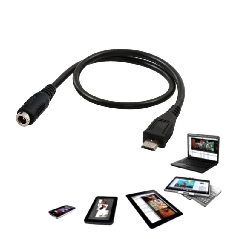 Practical 3.5x1.35mm/5.5x2.1mmDC Female to Micro USB Charger Cable Wide Compatibility Copper Core Wire 25cm/9.84in