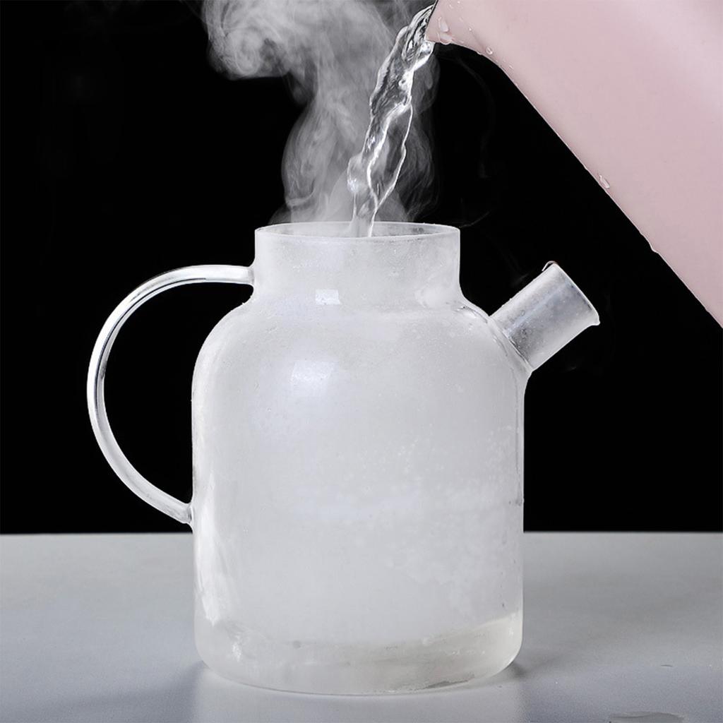Large Transparent Glass Teapot Stovetop & Microwave Safe Kettles for Brewing Hot or Cold Tea