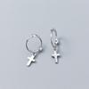 Fashion 925 Sterling Silver Small Cross Stud Earrings For Women Elegant Party Jewelry Accessories Eh230