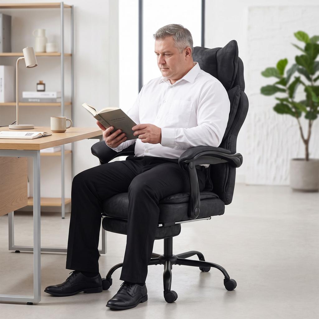 Executive Office Chair, 180kg Big and Tall Desk Chair, Black