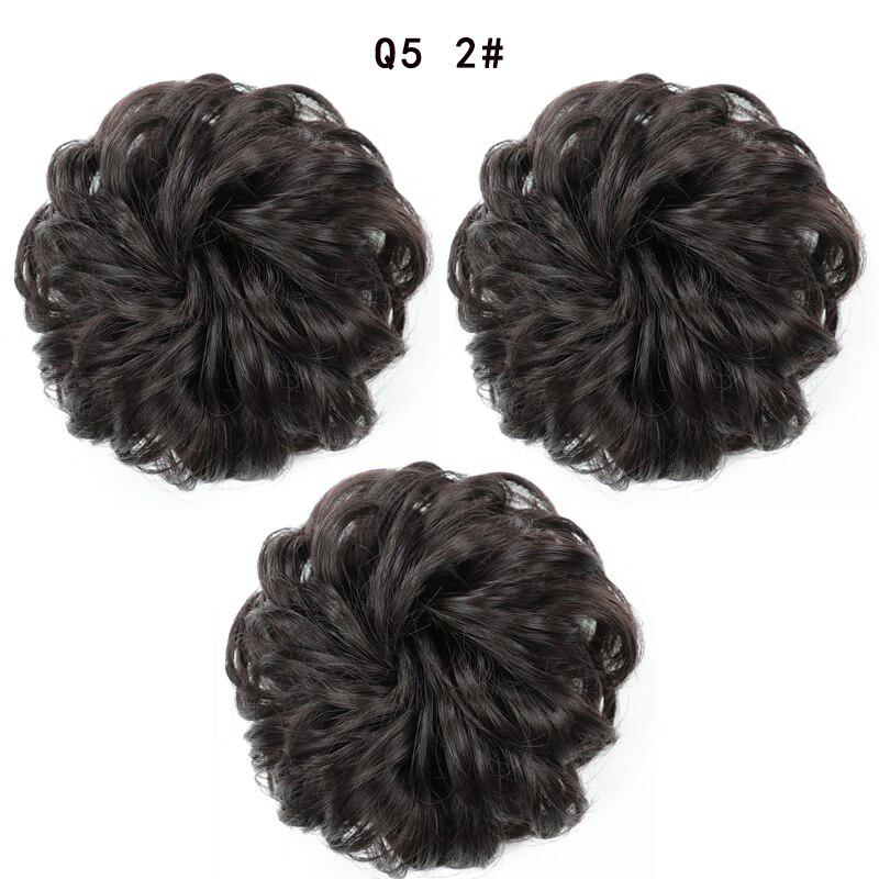 Synthetic Women Fashion Curly Messy Chignon Hair Bun Hair Accessories Elastic Fiber Hairpiece Chignon For Wedding Party Daily Use