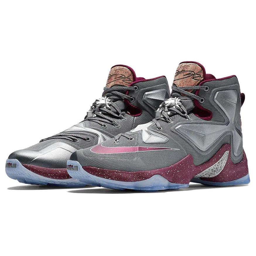 Nike LeBron 13 Opening Night 'Grey Red Goldsilver' (Unisex) Basketball Shoes 823301 060