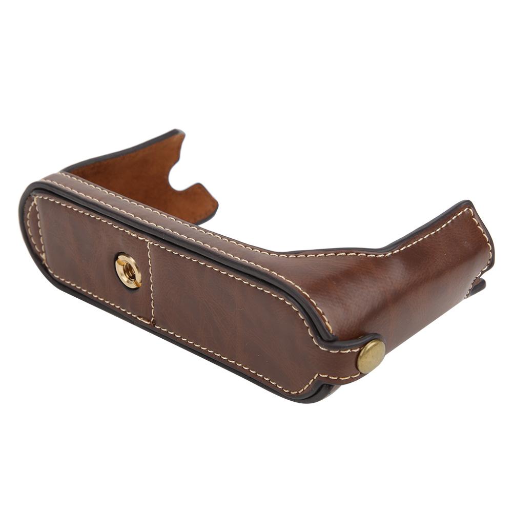 Чехол из искусственной кожи Защитная накладка на половину корпуса для камеры Leica Q2 с отверстием для батарейного отсекакофе