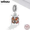 925 Sterling Silver Delicate Insect Ladybug Charm Bead Pendant Fit Original Bracelet Necklace For Women Jewelry