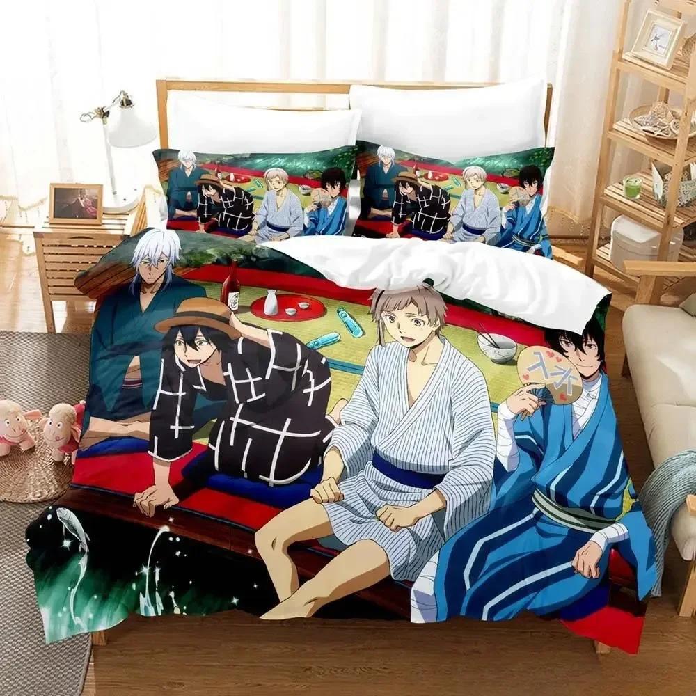 Bungou Stray Dogs S4 Комплект постельного белья Односпальный Двуспальный Full Queen King-Size Размеры Размеры Комплект постельного белья Взрослые Дети Спальня Пододеяльники Комплекты Аниме Кровать