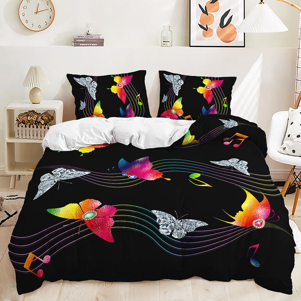 Трехпредметный 3D пододеяльник с бабочками, в стиле Ins, двуспальное постельное белье