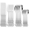 16Pcs/4Set Royal Gold Flatware Mirror Polish Stainless Steel Dinnerware Knife Fork Spoon For Wedding Housewarming Event Party