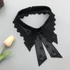 New Hollow Lace Embroidery Fake Collar For Women White Black False Detachable Collar Lapel Shirt Tie Necklace Clothes Accessory