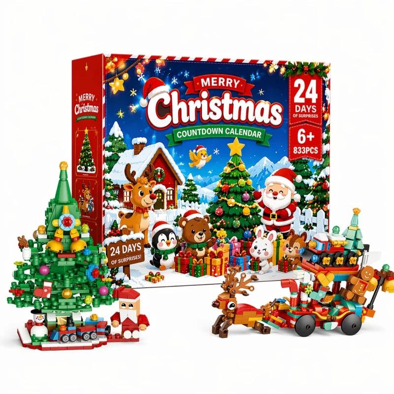 2027NEW Advent Calendar Gift Box 24Days Countdown Calendar Box Christmas Tree Bricks Model New Years Xmas Gift Christmas Series