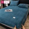 Winter Warm Plush Fitted Sheet Elastic Mattress Cover Fluffy Velvet Fleece Bed Linen Couple Thermal Double Bed King Size