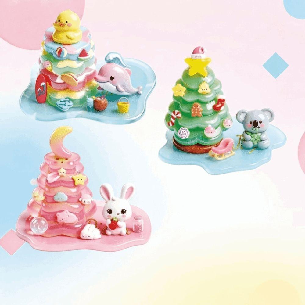 Whale Cartoon Stacking Stickers Bear Rabbit Relief Ornament Stickers School