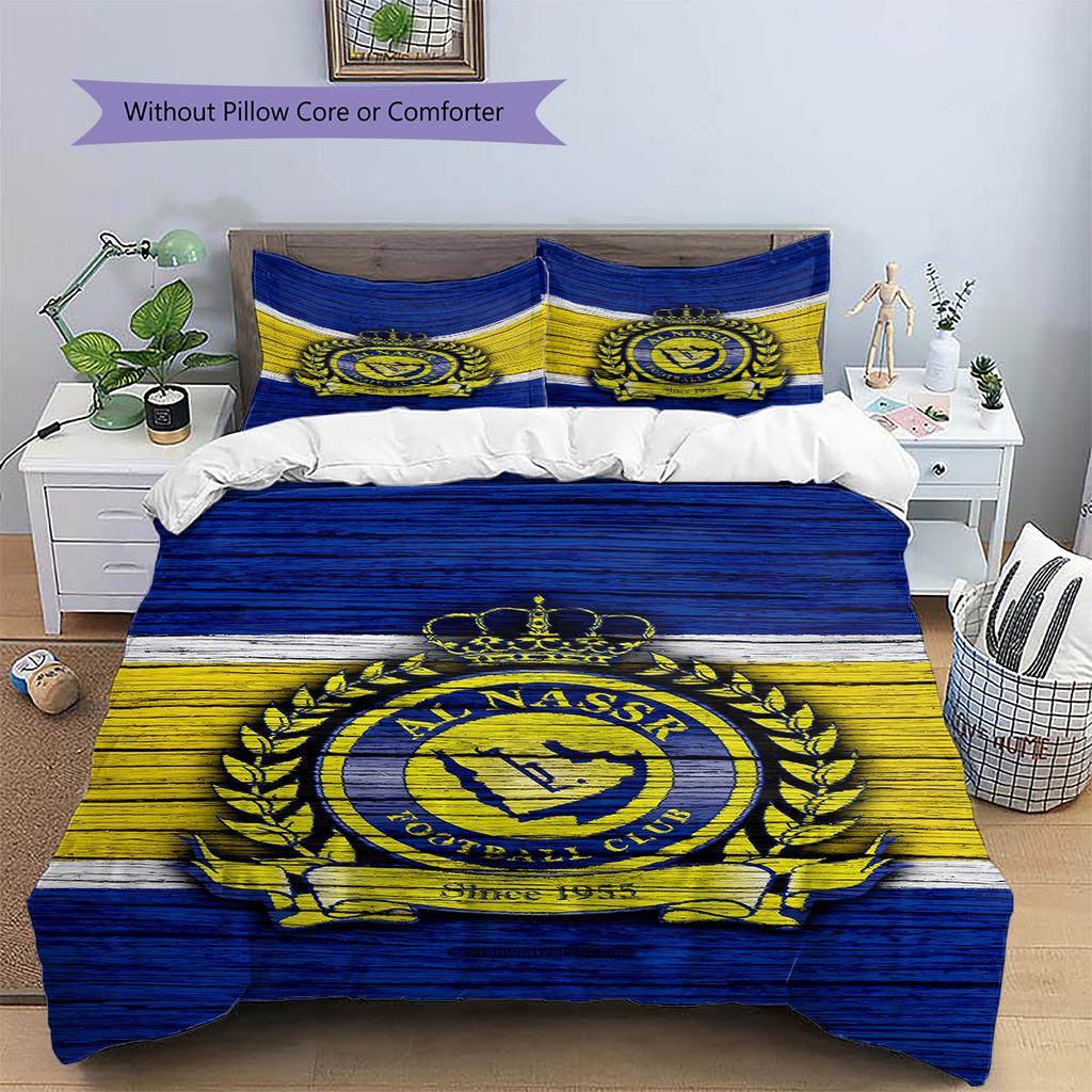 Al-Nassr Pattern Bedding,Quilt Set Quilt Cover Pillowcase Home Birthday Gift (1 * duvet cover + 2 * pillowcase, without core)