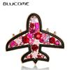 Pre-sale Full Airplane Brooches Gold Color Mix Crystal Suit Collar Clips Aircraft Corsages Kids Broches