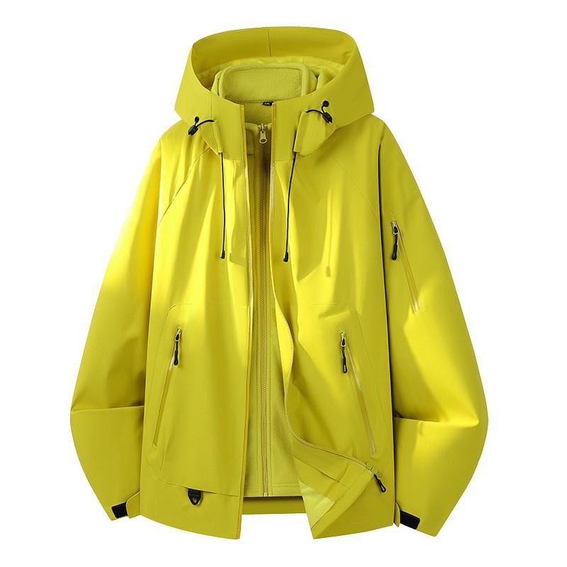 Men Women 3-in-1 Waterproof Windproof Hiking Jacket With Fleece Liner Detachable Outdoor Camping Travel Coat