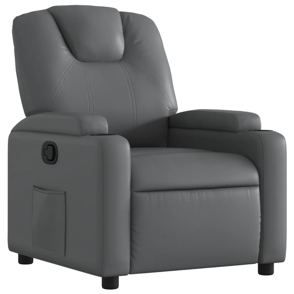 Relaxation Armchair Grey Synthetic Leather