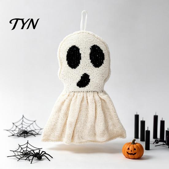 Soft Stuffed Ghost Ornament Halloween Hanging Ornament, Cute Spooky Plush Tabletop Decor Figurine, Holiday Atmosphere Props, Funny Party Supplies Gift
