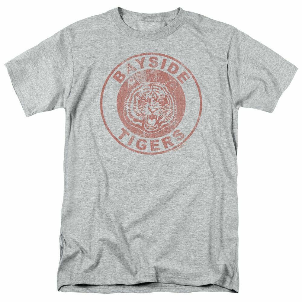 26 Saved By The Bell Tigers T Shirt Mens Licensed Classic TV Bayside Tee Sport Grey Unisex T-Shirt