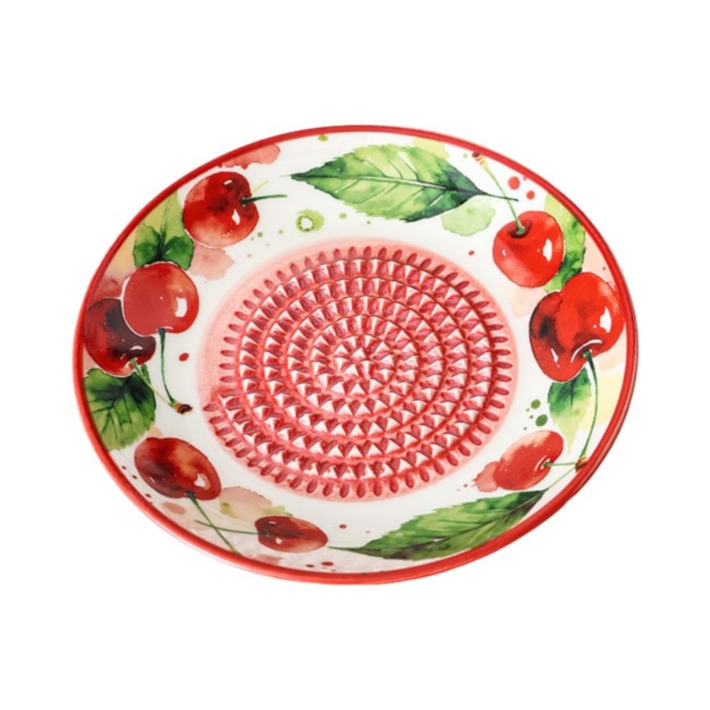 Round Plate Manual Garlic Masher Non-Slip Vegetable Grating Plate Ceramic Ginger Grater  Kitchen