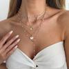 Ingemark 4 шт./комплект Изысканное ожерелье-подвеска Ракушка с искусственным жемчугом для женщин Модная креативная металлическая цепочка с цветком Новое украшение