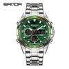 SANDA 6281 Fashion Men's Electronic Quartz Wacth Multifunction Luminous Calendar Alarm Clock Waterproof Sports Watches for Man