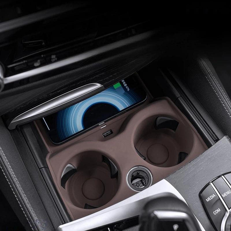 Silicone Center Control Panel Pad Cup Holder Mat For BMW 5 6 Series GT Interior Anti-Slip Car Accessories