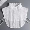 fake women' SHIRT smooth BLACK COLLAR with elegant clasp