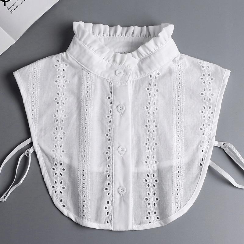 fake women' SHIRT smooth BLACK COLLAR with elegant clasp