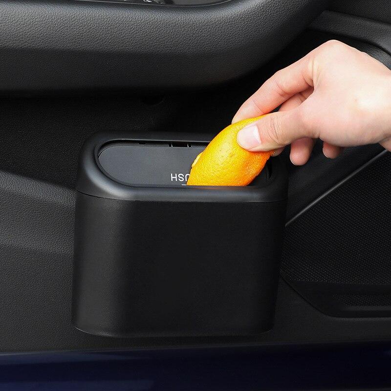 Water Proof Portable Car Trash Can Hanging Mini Vehicle Garbage Organization With Lid Folding Automotive Garbage Storage Box