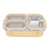 Divided Lunch Box 304 Stainless Steel Leakproof Heatable 3 Compartments Rectangular Food Container 1.2L Capacity