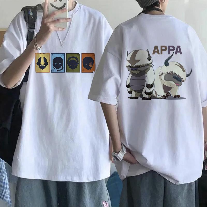 Модная футболка Mange Аватар: Последний маг воздуха Y2k Футболка Уличная одежда Аппа Йип Повседневная футболка Хип-хоп Харадзюку Футболки Топы Одежда